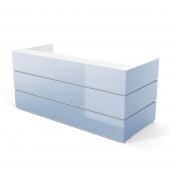 Empfangstheke PEARL hellblau wei&szlig; 240x105cm 
