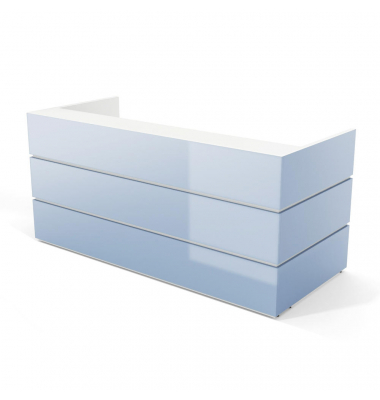 Empfangstheke PEARL hellblau wei&szlig; 240x105cm 