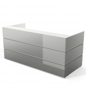 Empfangstheke PEARL grau wei&szlig; 240x105cm 