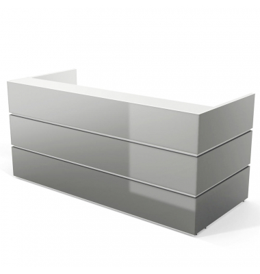 Empfangstheke PEARL grau wei&szlig; 240x105cm 