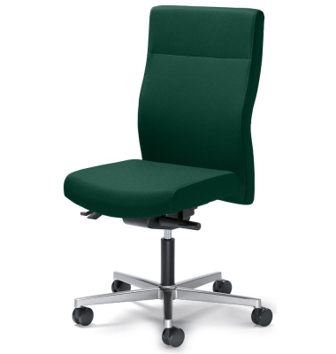 Bürodrehstuhl D001, dunkelgrün / silber, bis 110kg, ohne Kopfstütze