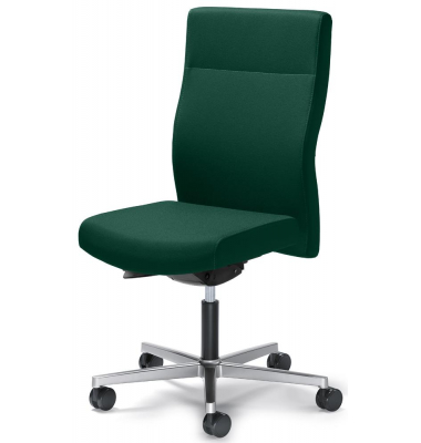 Bürodrehstuhl D001, dunkelgrün / silber, bis 110kg, ohne Kopfstütze