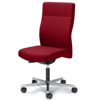 Bürodrehstuhl D001, rot / silber, bis 110kg, ohne Kopfstütze