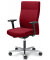 Bürodrehstuhl D001, rot / silber, bis 110kg, ohne Kopfstütze