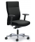 Bürodrehstuhl D001, schwarz / silber, bis 110kg, ohne Kopfstütze