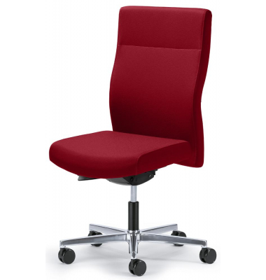 Bürodrehstuhl D001, rot / silber, bis 110kg, ohne Kopfstütze