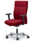 Bürodrehstuhl D001, rot / silber, bis 110kg, ohne Kopfstütze