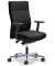 Bürodrehstuhl D001, schwarz / silber, bis 110kg, ohne Kopfstütze