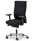 Bürodrehstuhl D001, schwarz / silber, bis 110kg, ohne Kopfstütze