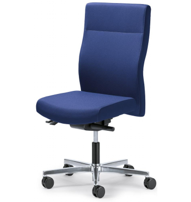 Bürodrehstuhl D001, blau / silber, bis 110kg, ohne Kopfstütze