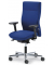 Bürodrehstuhl D001, blau / silber, bis 110kg, ohne Kopfstütze