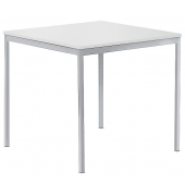 Besprechungstisch 289440, 72cm (H), 80x70cm (BxT), 4 Personen, rechteckig, weiß / silber