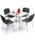 Besprechungstisch 289443, 72cm (H), 80x80cm (BxT), 4 Personen, quadratisch, weiß / silber