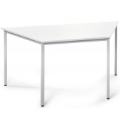 Besprechungstisch 289451, 72cm (H), 160x69cm (BxT), 3 Personen, Trapezform, weiß / silber