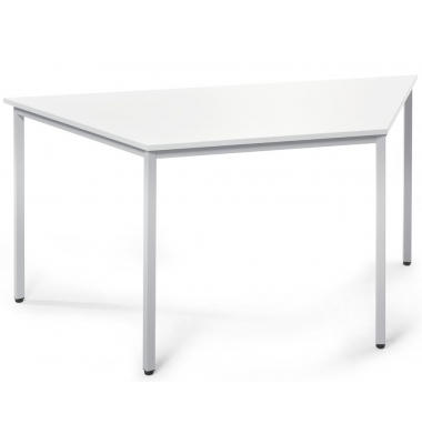 Besprechungstisch 289451, 72cm (H), 160x69cm (BxT), 3 Personen, Trapezform, weiß / silber