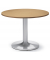 Konferenztisch MODUL, 73,5cm (H), 100x100cm (BxT), 5 Personen, rund, nussbaum / silber