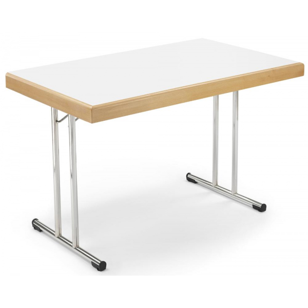 4251747716815 - Klapptisch 289425 738cm (H) 120x70cm (BxT) rechteckig weiß   chrom 4251747716815 Deskin