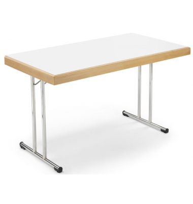 Klapptisch, 73,8cm (H), 140x70cm (BxT), rechteckig, wei&szlig; / chrom