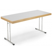 Klapptisch, 160x70cm (BxT), 73,8cm (H), Holz, rechteckig, grau / chrom