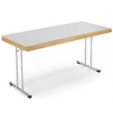 Klapptisch, 160x70cm (BxT), 73,8cm (H), Holz, rechteckig, grau / chrom