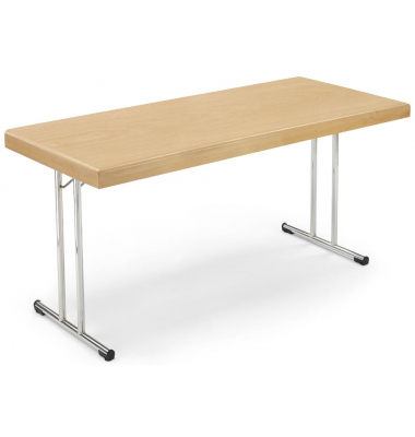 Klapptisch, 160x70cm (BxT), 73,8cm (H), Holz, rechteckig, buche / chrom