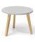Beistelltisch, 46cm (H), 46x65cm (HxB) (BxT), rund, grau / eiche
