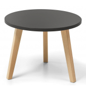 Beistelltisch, 46cm (H), 46x65cm (HxB) (BxT), rund, anthrazit / eiche