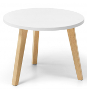 Beistelltisch, 46cm (H), 46x65cm (HxB) (BxT), rund, weiß / eiche