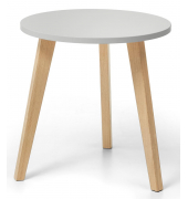 Beistelltisch, 63cm (H), 63x65cm (BxT), rund, grau / eiche