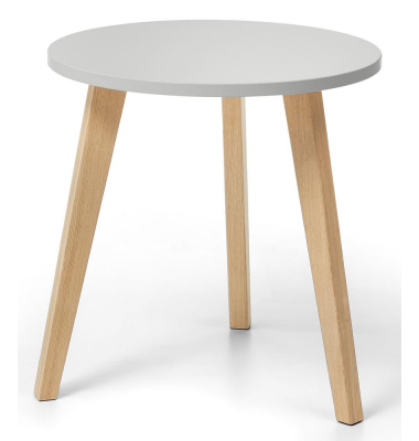 Beistelltisch, 63cm (H), 63x65cm (BxT), rund, grau / eiche