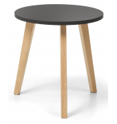 Beistelltisch, 63cm (H), 63x65cm (BxT), rund, anthrazit / eiche