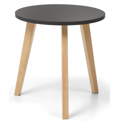 Beistelltisch, 63cm (H), 65x65cm (BxT), rund, anthrazit / eiche