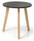 Beistelltisch, 63cm (H), 63x65 (HxB) (BxT), rund, anthrazit / eiche