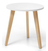 Beistelltisch, 63cm (H), 63x65cm (BxT), rund, wei&szlig; / eiche