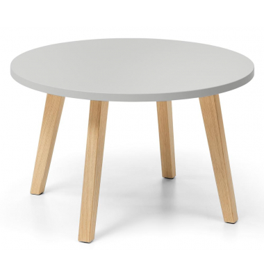 Beistelltisch, 46cm (H), 46x65cm (BxT), rund, grau / eiche