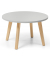 Beistelltisch, 46cm (H), 46x65cm (HxB) (BxT), rund, grau / eiche