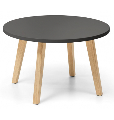 Beistelltisch, 46cm (H), 46x80cm (BxT), rund, anthrazit / eiche