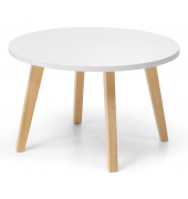 Beistelltisch, 46cm (H), 46x80cm (HxB) (BxT), rund, weiß / eiche