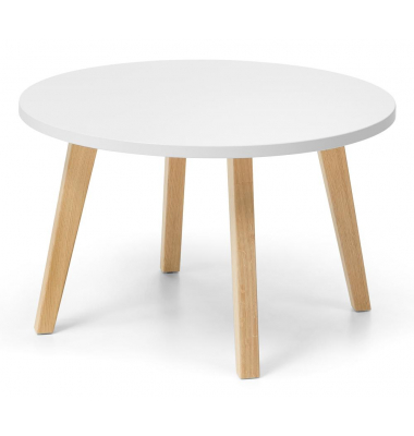 Beistelltisch, 46cm (H), 46x80cm (HxB) (BxT), rund, weiß / eiche