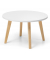 Beistelltisch, 46cm (H), 46x80cm (BxT), rund, wei&szlig; / eiche
