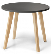 Beistelltisch, 63cm (H), 63x80cm (BxT), rund, anthrazit / eiche