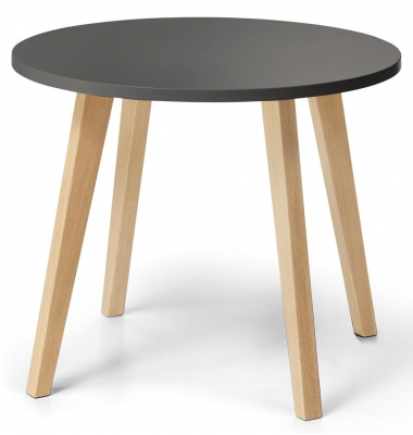 Beistelltisch, 63cm (H), 63x80cm (BxT), rund, anthrazit / eiche