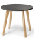 Beistelltisch, 63cm (H), 63x80cm (BxT), rund, anthrazit / eiche