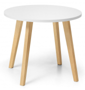 Beistelltisch, 63cm (H), 63x80cm (HxB) (BxT), rund, weiß / eiche