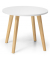 Beistelltisch, 63cm (H), 63x80cm (HxB) (BxT), rund, weiß / eiche