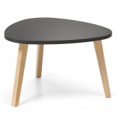 Beistelltisch, 46cm (H), 85x85cm (BxT), dreieckig abgerundet, anthrazit / eiche