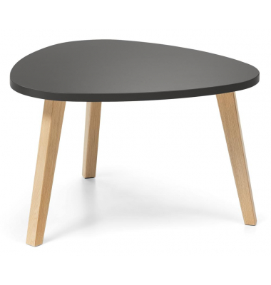 Beistelltisch, 46cm (H), 85x85cm (BxT), dreieckig abgerundet, anthrazit / eiche