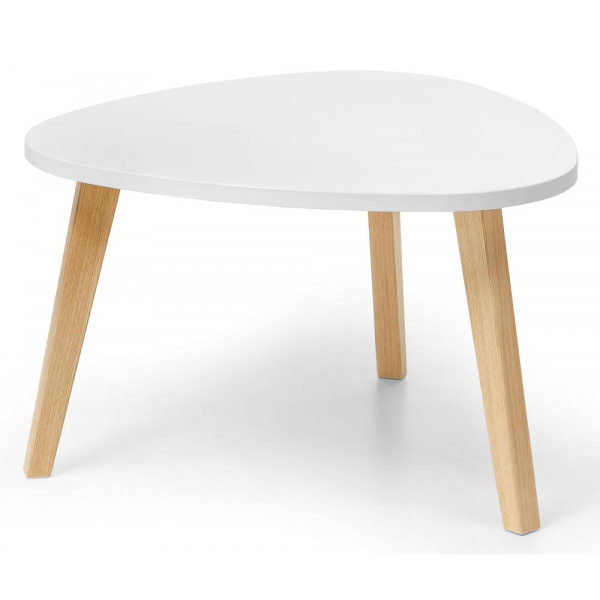 4251797800922 - Beistelltisch 46cm (H) 46x85cm (HxB) (BxT) dreieckig abgerundet weiß   eiche 4251797800922 Deskin