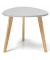 Beistelltisch, 63cm (H), 63x85cm (BxT), dreieckig abgerundet, grau / eiche