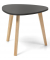 Beistelltisch, 63cm (H), 85x85cm (BxT), dreieckig abgerundet, anthrazit / eiche